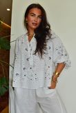 Ole Bubble Cotton Bandana Laurie Blouse White